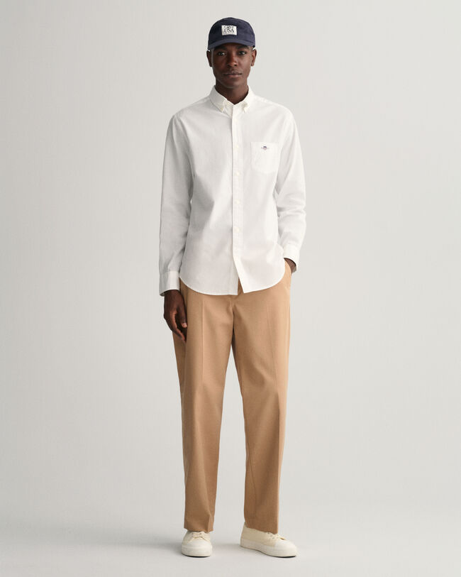 Regular fit skjorte af bomuld og hør