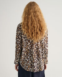 Relaxed fit Leopard modal skjorte