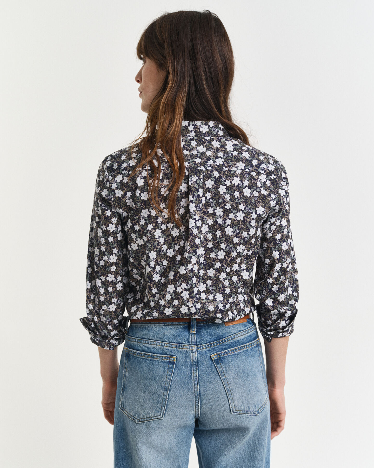 Regular fit skjorte af bomuldsvoile med blomstertryk