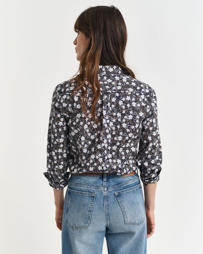 Regular fit skjorte af bomuldsvoile med blomstertryk