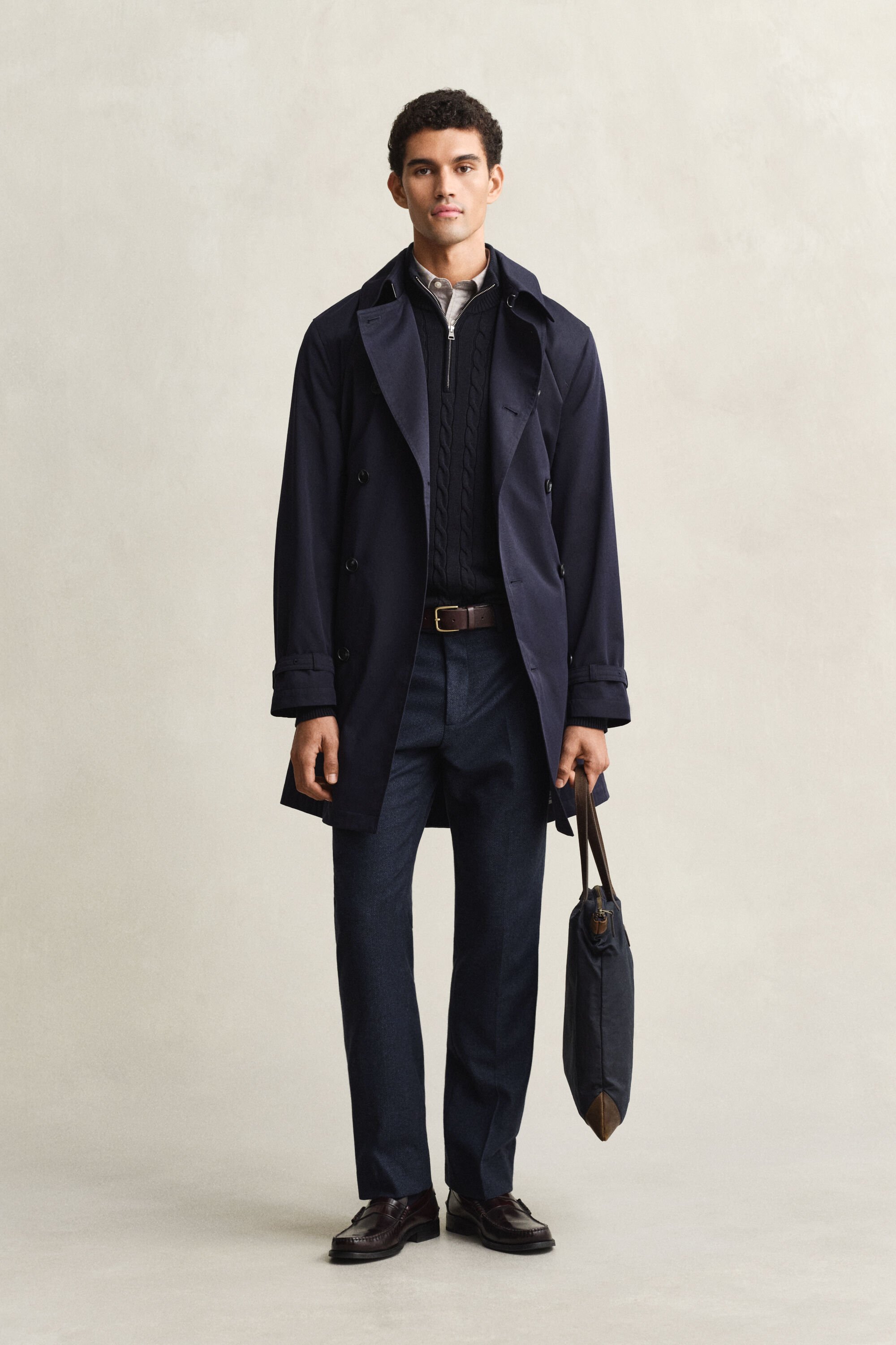 Trenchcoat i bomuldsblanding