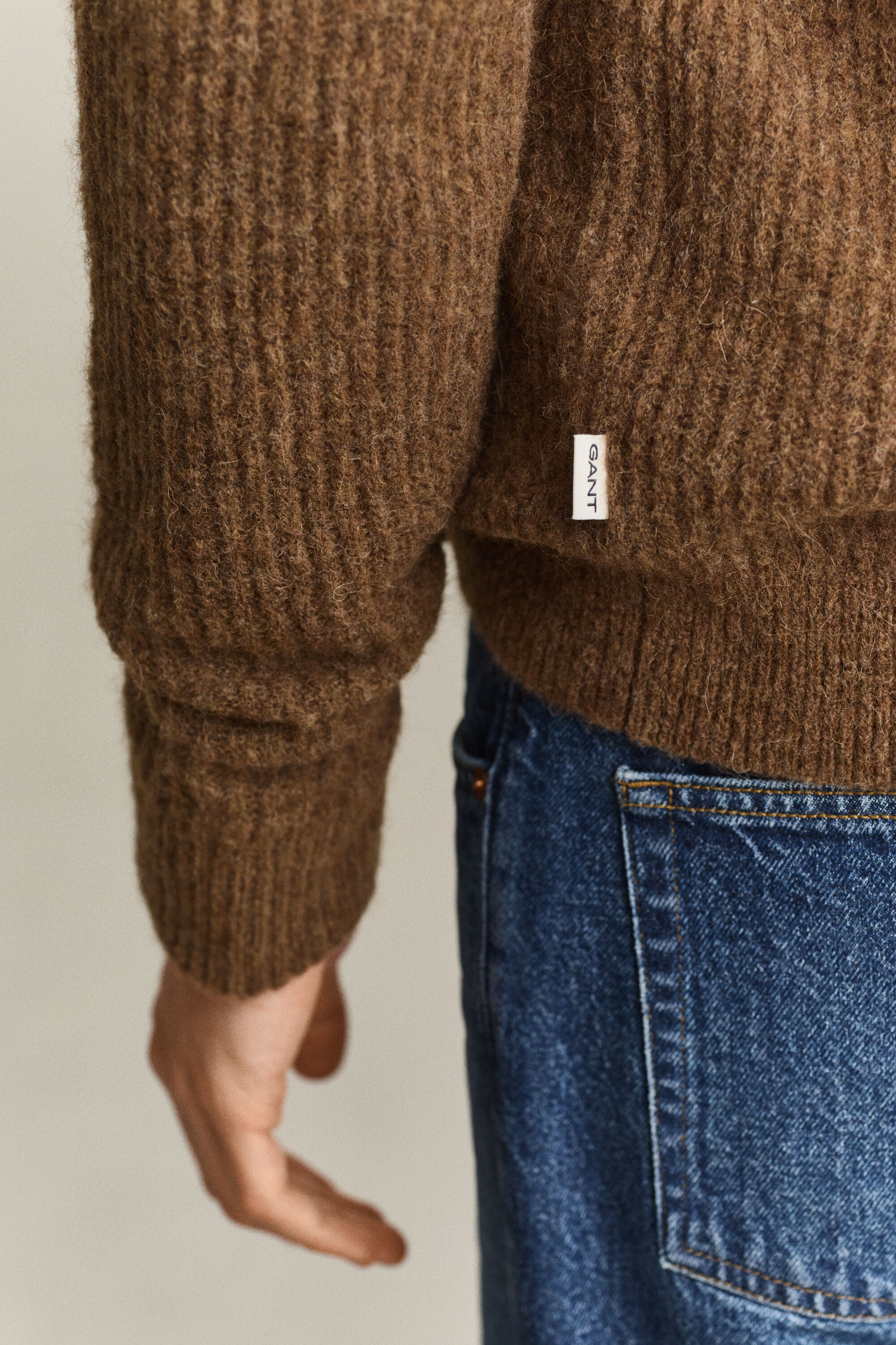 Sweater med crewneck i alpakauldblanding