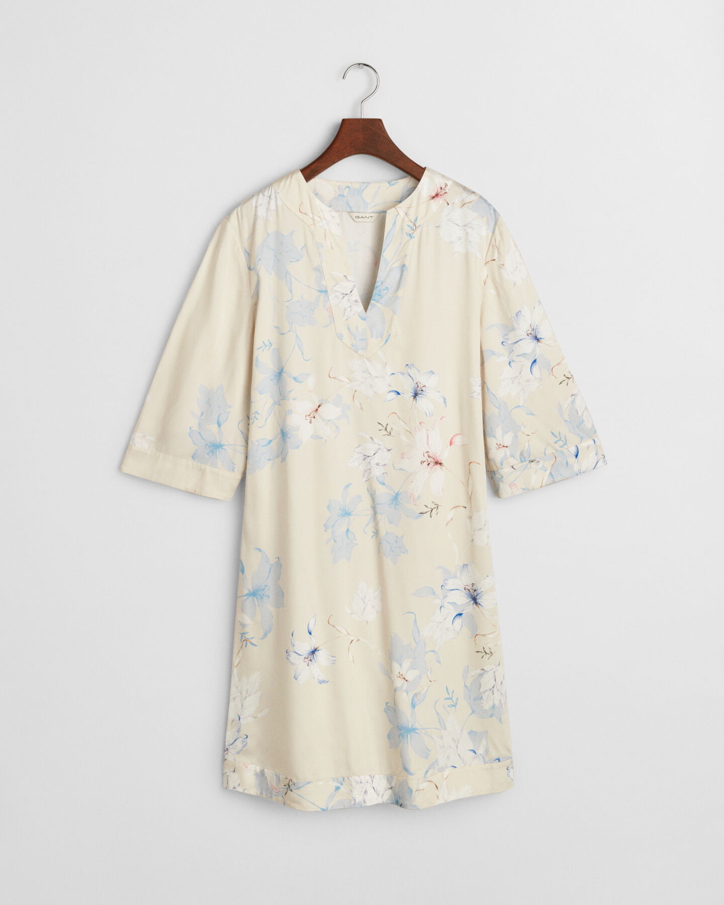 Kaftan med blomstertryk