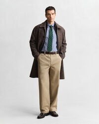 Regular fit klassisk stribet poplin-skjorte