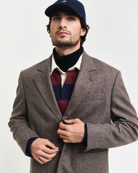 Relaxed fit jakkes&aelig;t-blazer i moulin&eacute;-uld