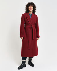 Slå om-frakke med tekstur