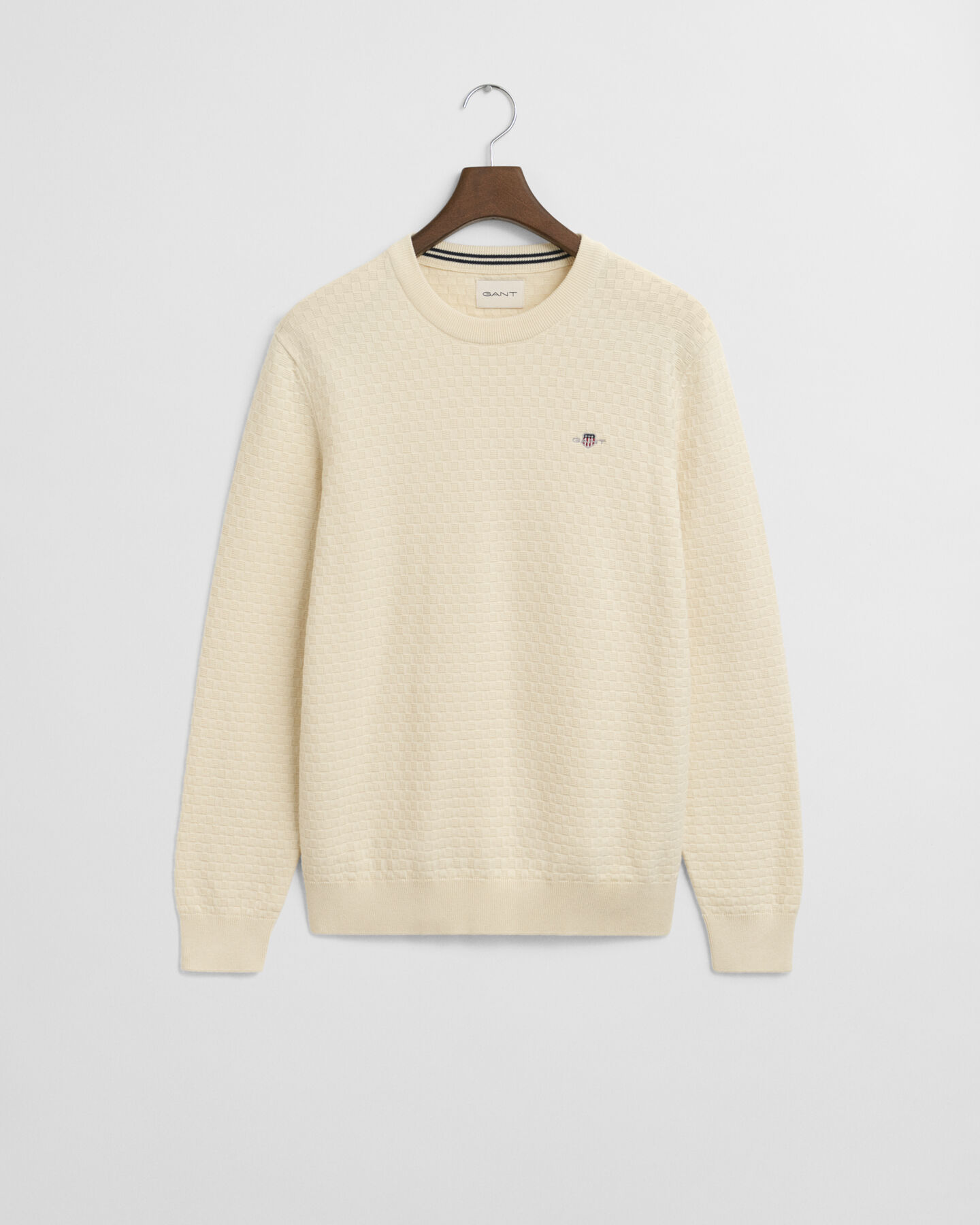 Crewneck sweater med mikrotekstur
