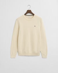 Crewneck sweater med mikrotekstur
