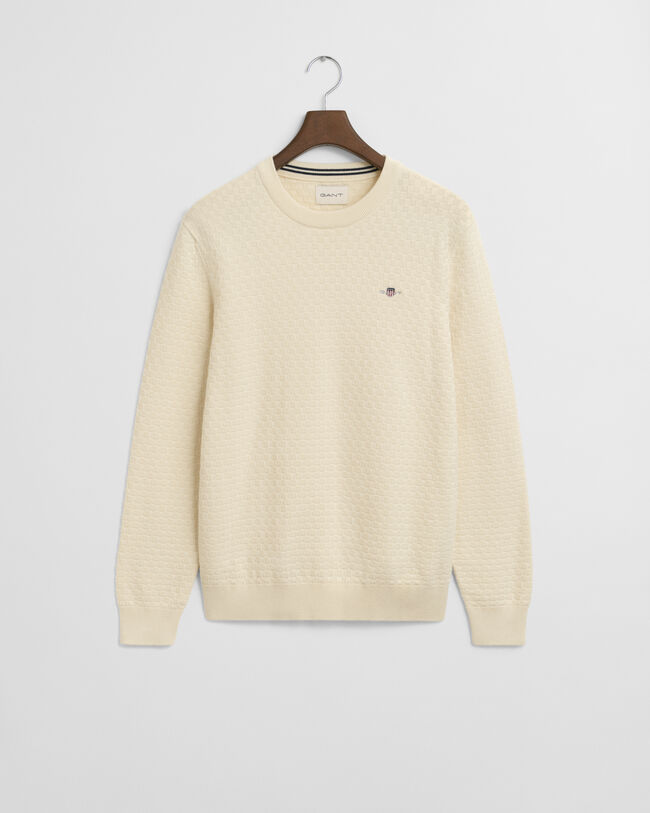 Crewneck sweater med mikrotekstur