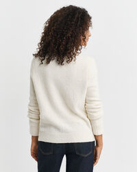 Bouclé crewneck cardigan