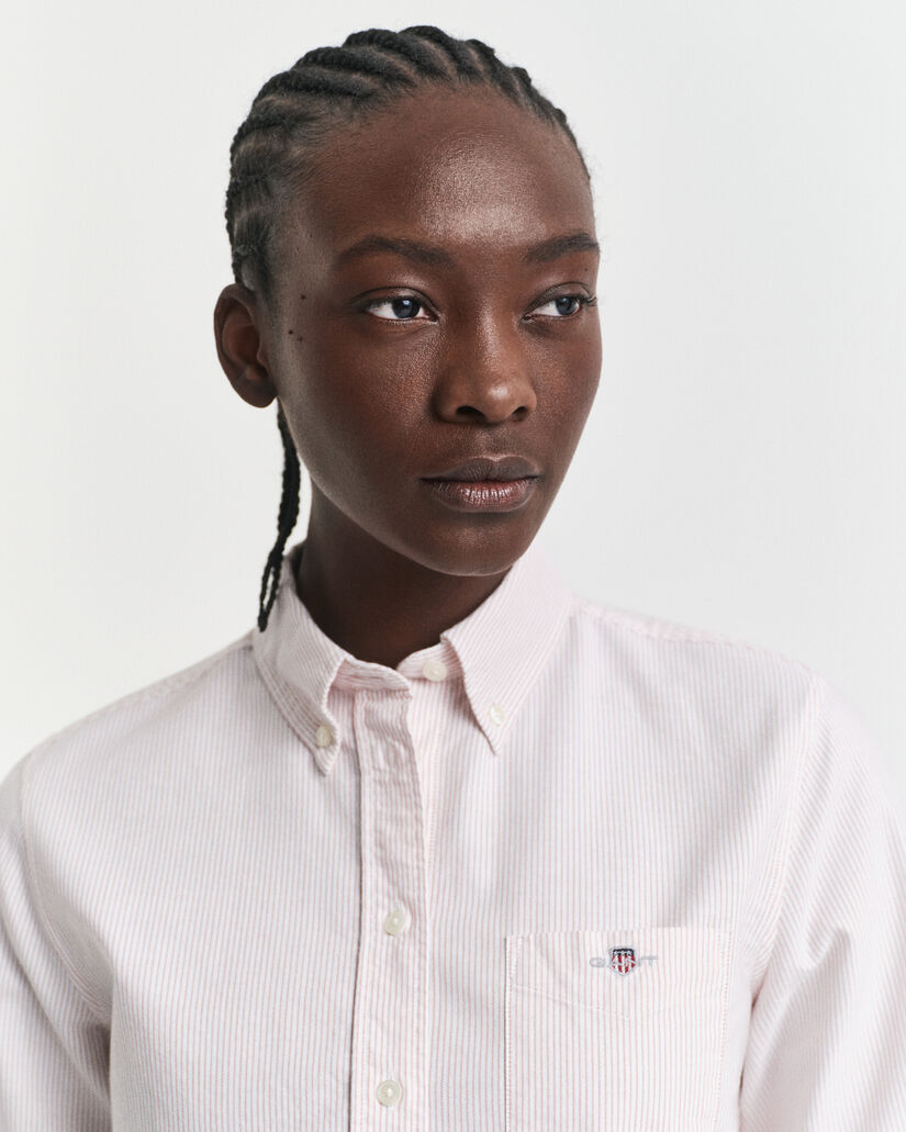 Regular fit klassisk stribet Oxford-skjorte