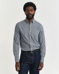Regular fit gingham skjorte af twill