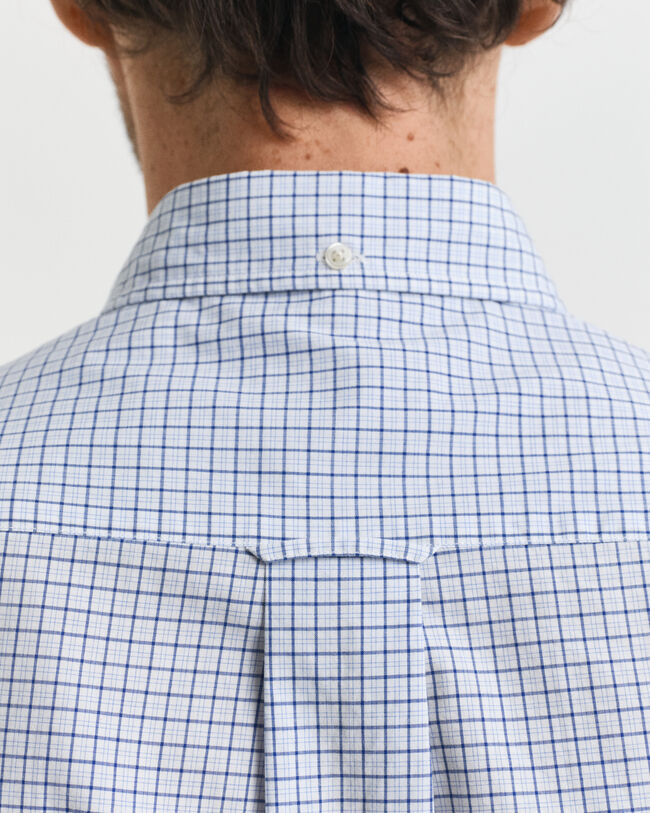 Regular fit klassisk poplin-skjorte med tern