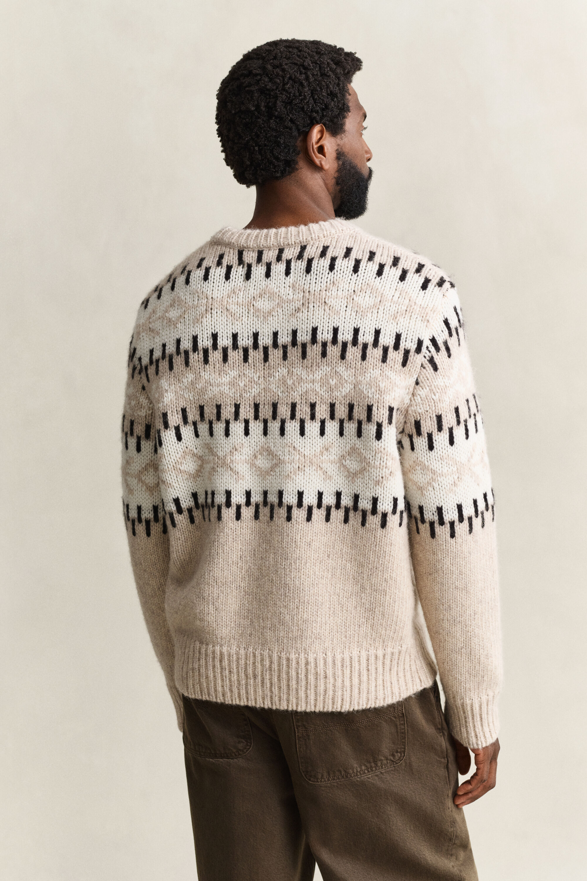 Jacquard sweater i alpakauldblanding