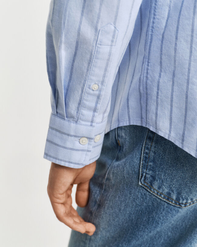 Regular fit klassisk stribet Oxford-skjorte