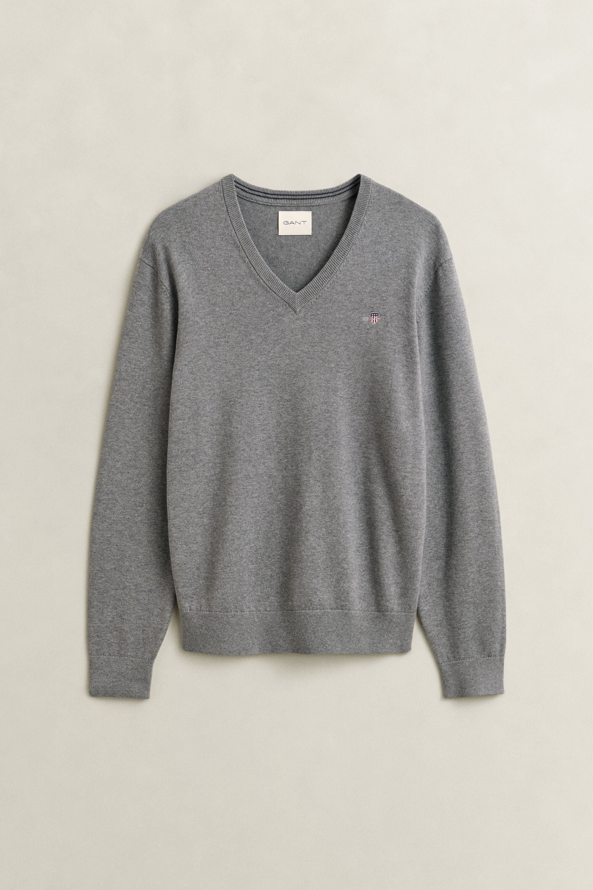 Sweater i bomuld med V-hals