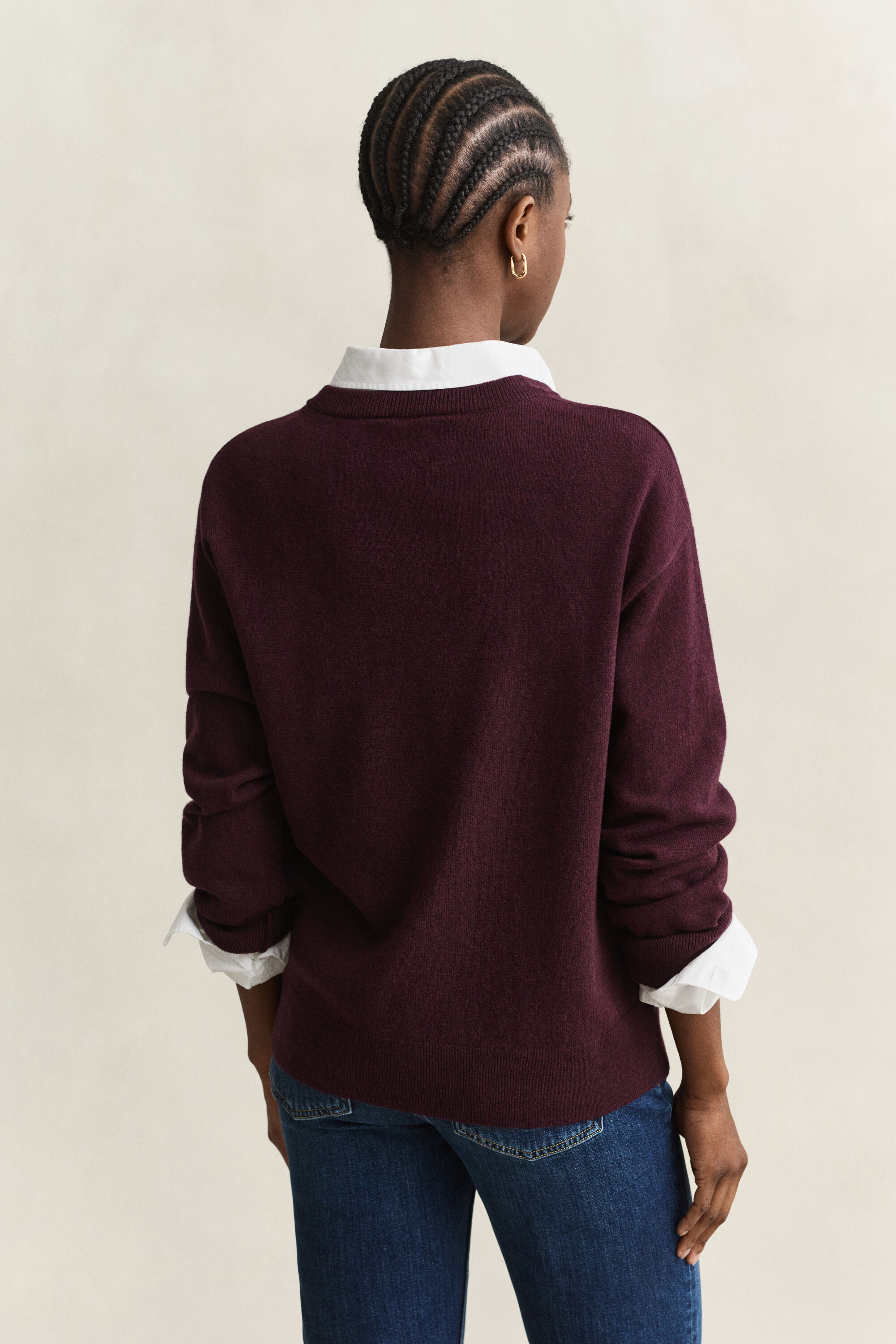 Crewneck sweater i ekstra fin lammeuld