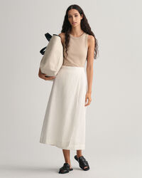 Midi nederdel i hør- og viskoseblanding