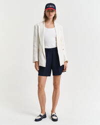 Relaxed fit pull-on shorts i hørblanding