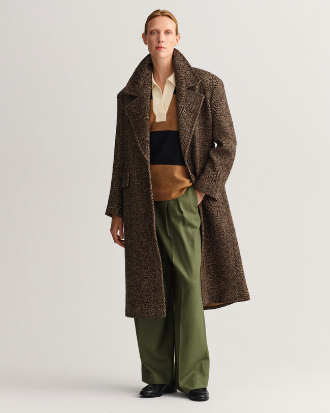 Sildebensmønstret overfrakke