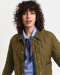 Quiltet jakke med detaljer i jernbanefl&oslash;jl