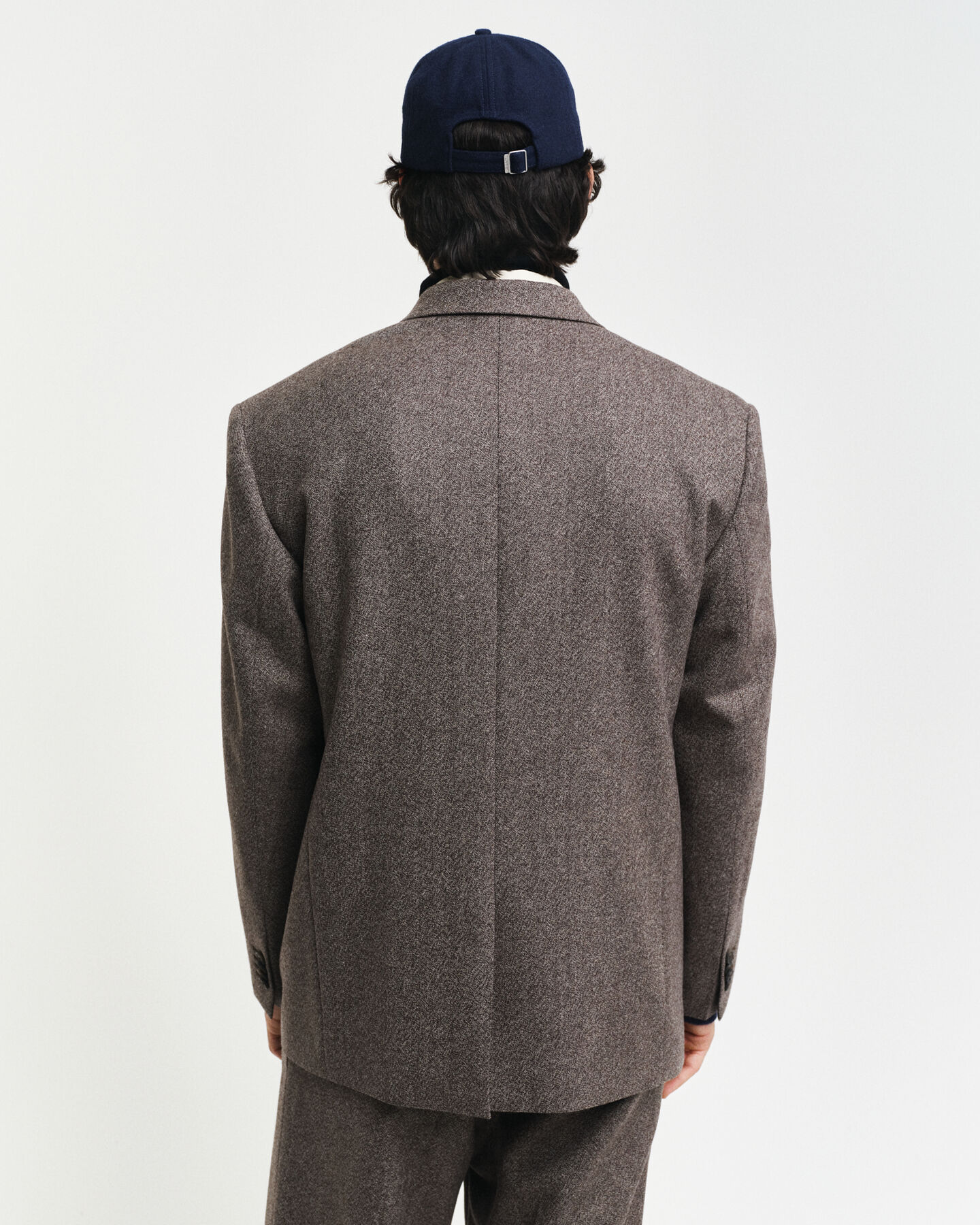 Relaxed fit jakkes&aelig;t-blazer i moulin&eacute;-uld