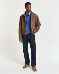 Sweater med V-hals af ekstra fin lammeuld