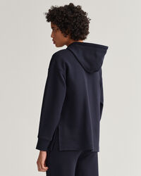 Hættetrøje med hel lynlås