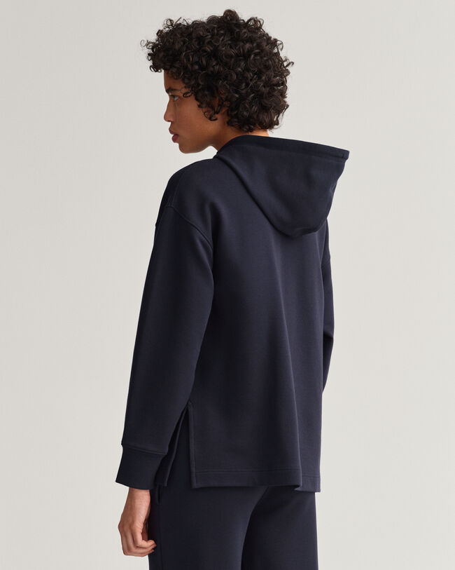 Hættetrøje med hel lynlås