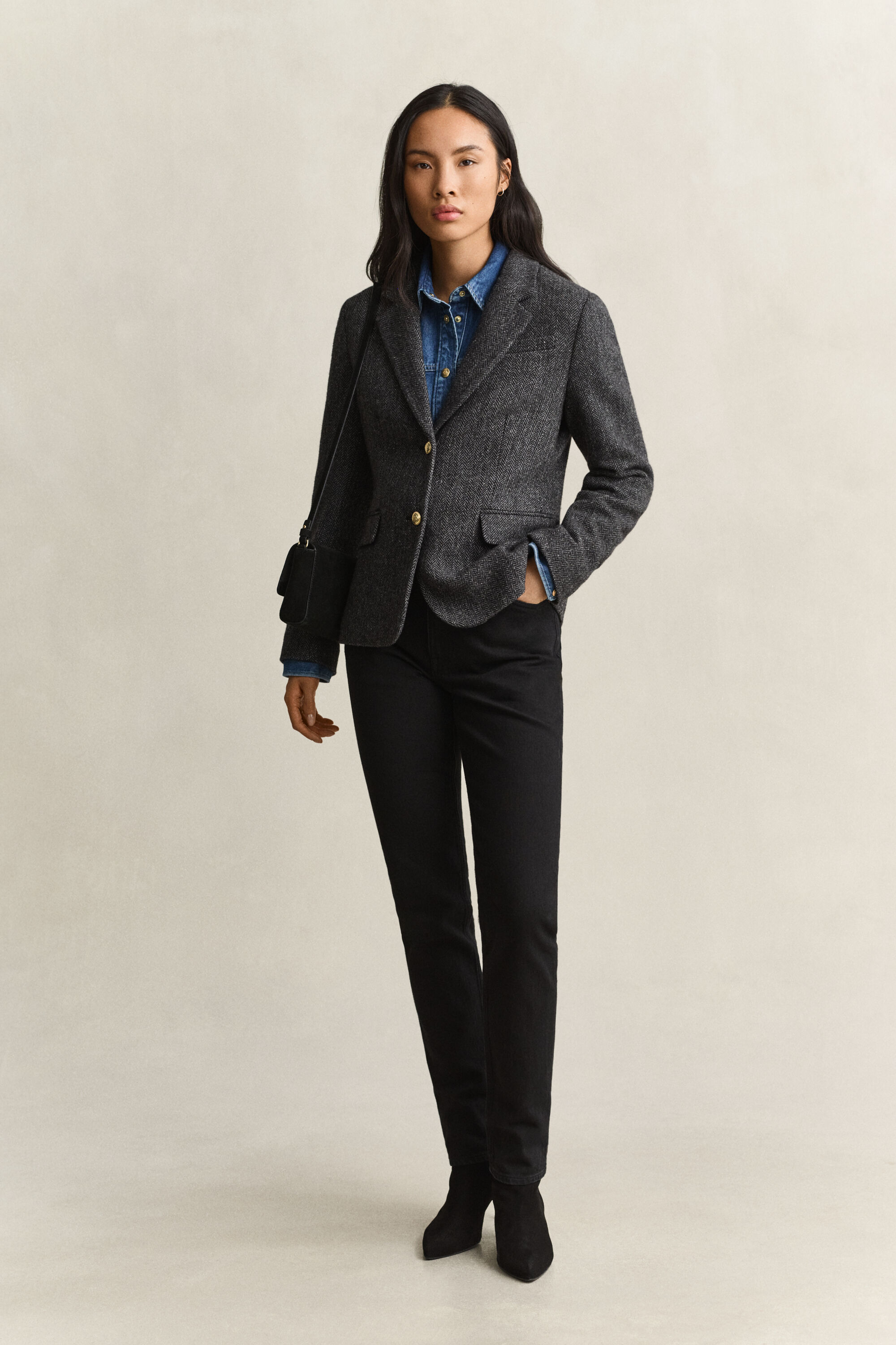 Sildebensmønstret blazer