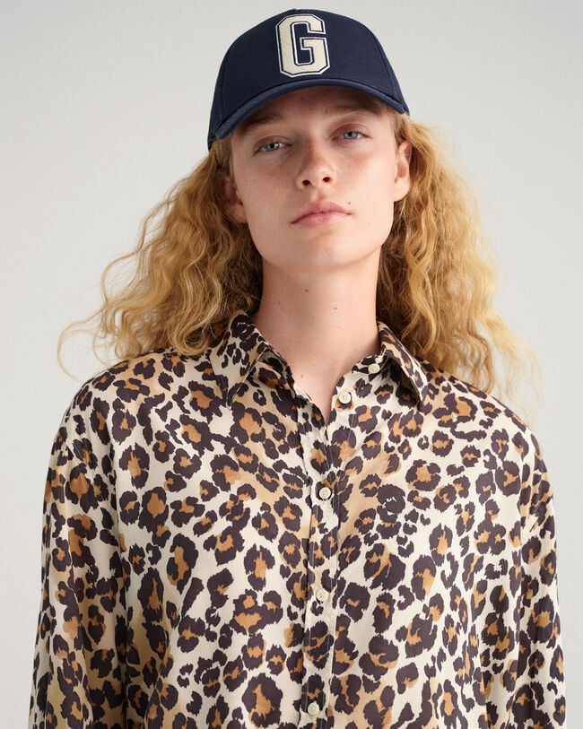 Relaxed fit Leopard modal skjorte