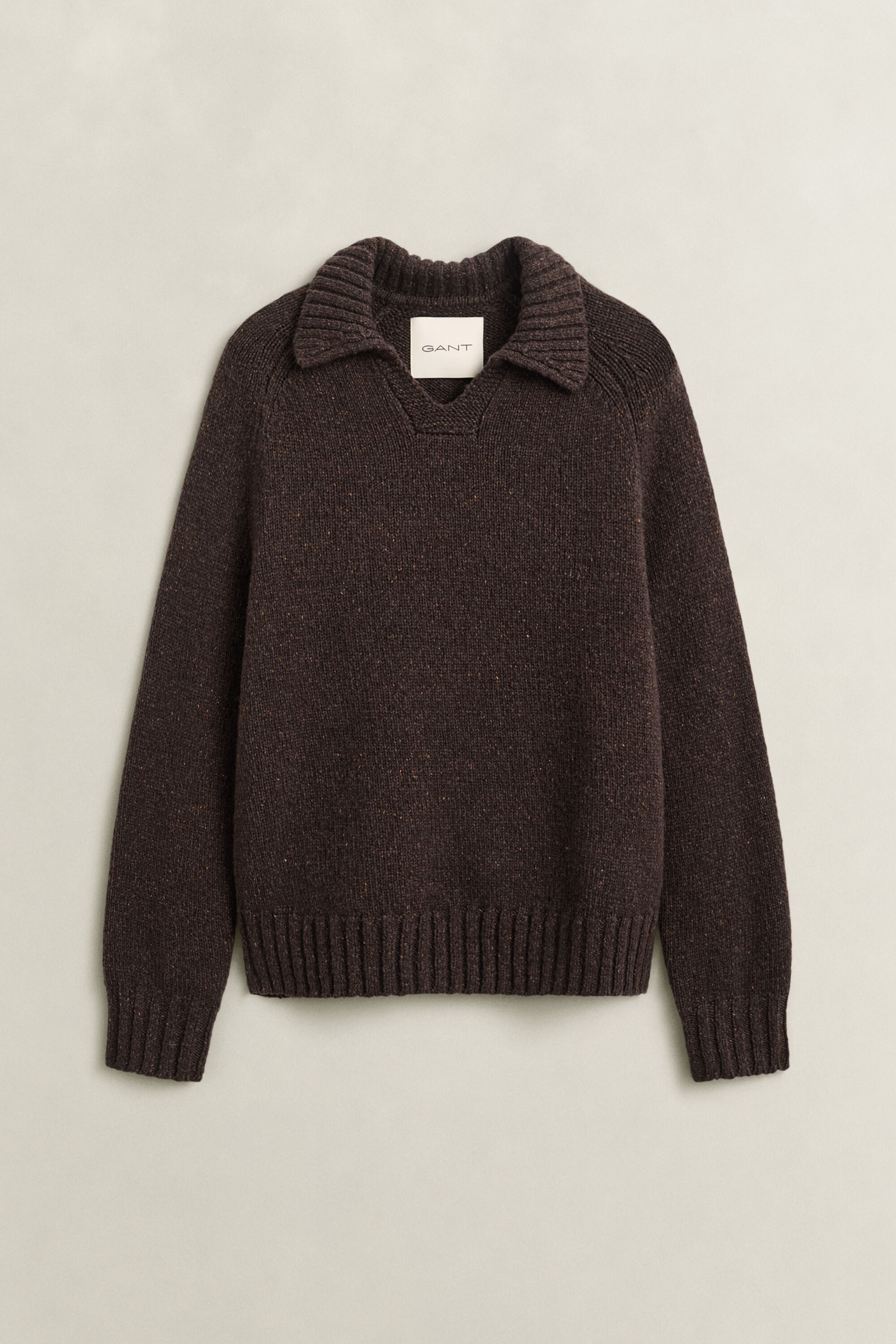 Polosweater i blanding af uld og silke