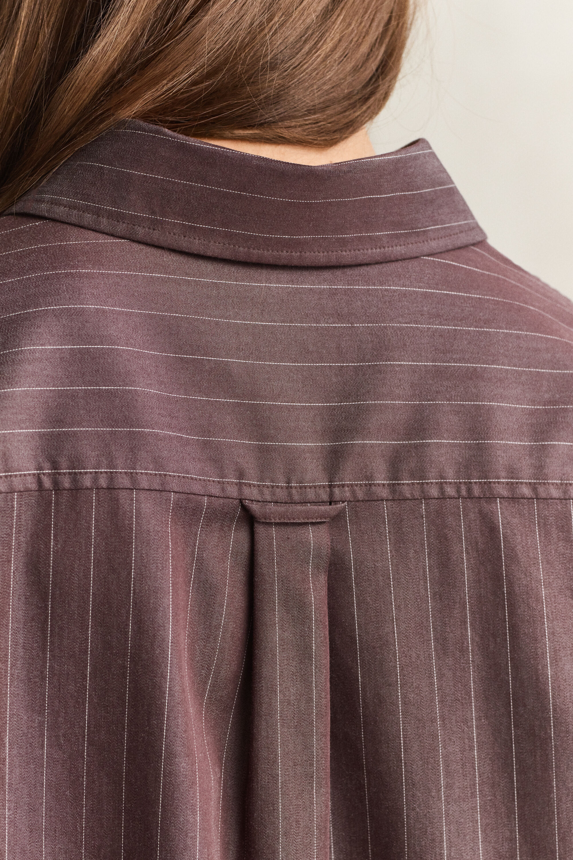 Relaxed poplin skjorte med striber