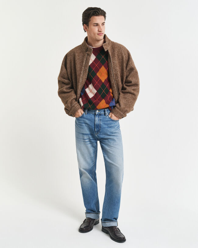 Argyle sweater med crewneck