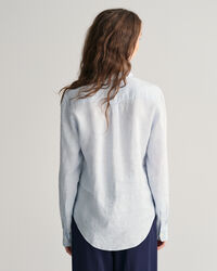 Regular fit skjorte af hør-chambray