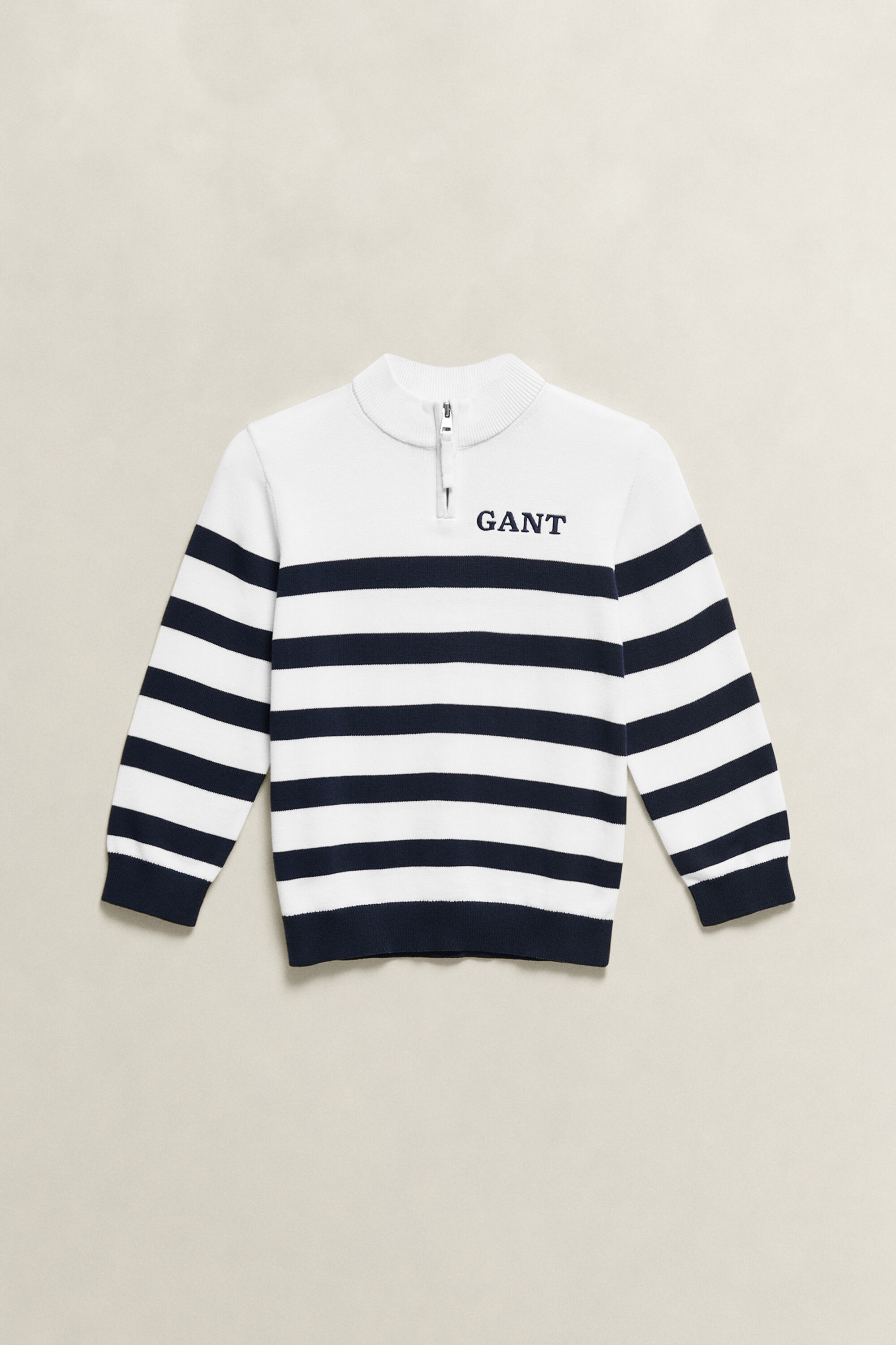 Boys breton sweater med lynlås