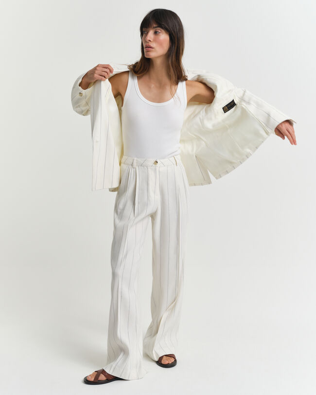 Nålestribede hørbukser