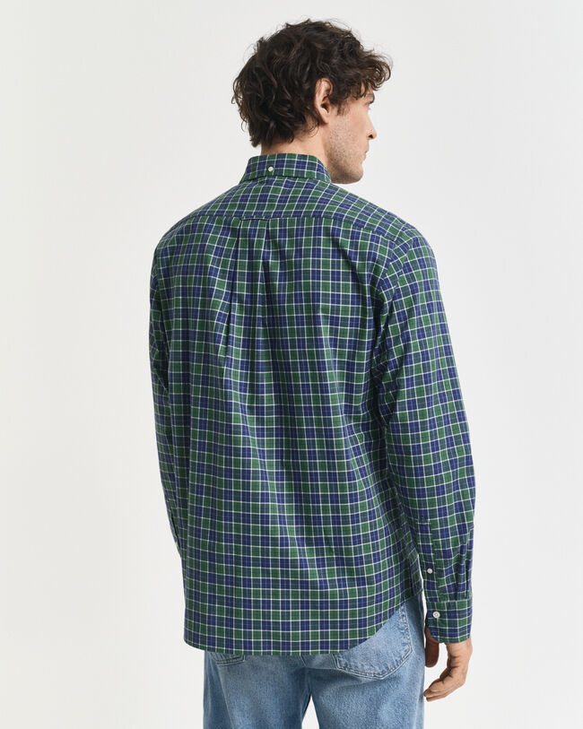 Regular fit klassisk poplin-skjorte med tern