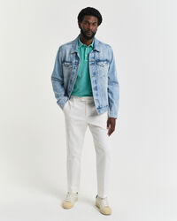 Slim fit tilspidsede bukser af bomuldstwill