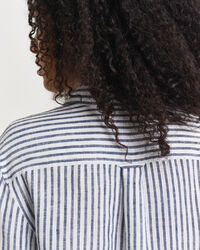 Regular fit stribet skjorte af hør