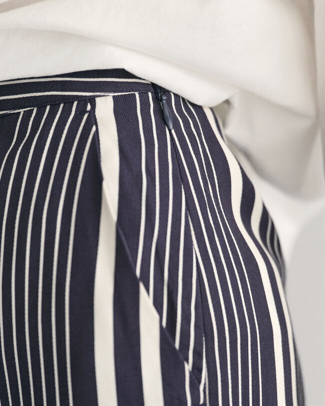 Regular fit stribede bukser med brede ben og tryk