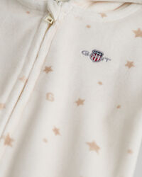 Baby heldragt i velour med tryk