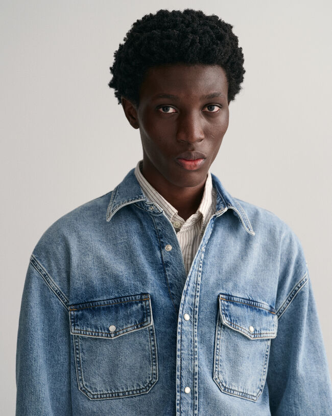 Oversized denimskjorte