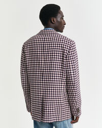 Regular fit ternet blazer i bomuldsblanding