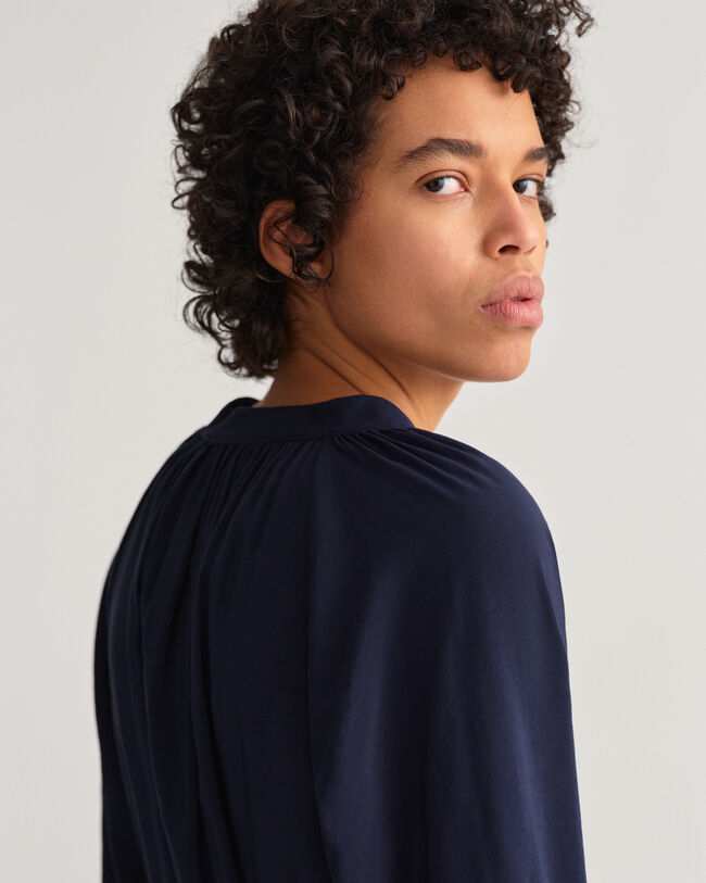 Skjortekjole med st&aring;ende krave