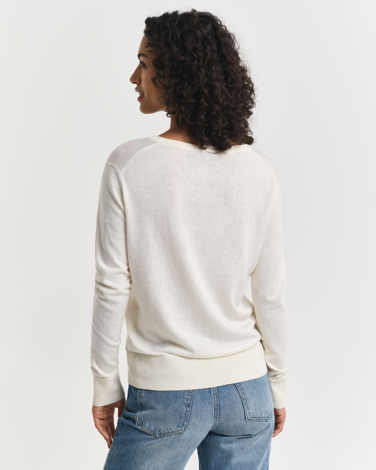 Fine Knit V-Neck Sweater