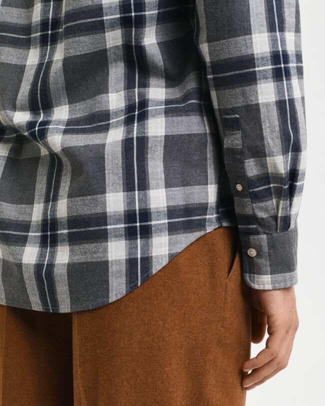 Regular fit skotskternet melange skjorte