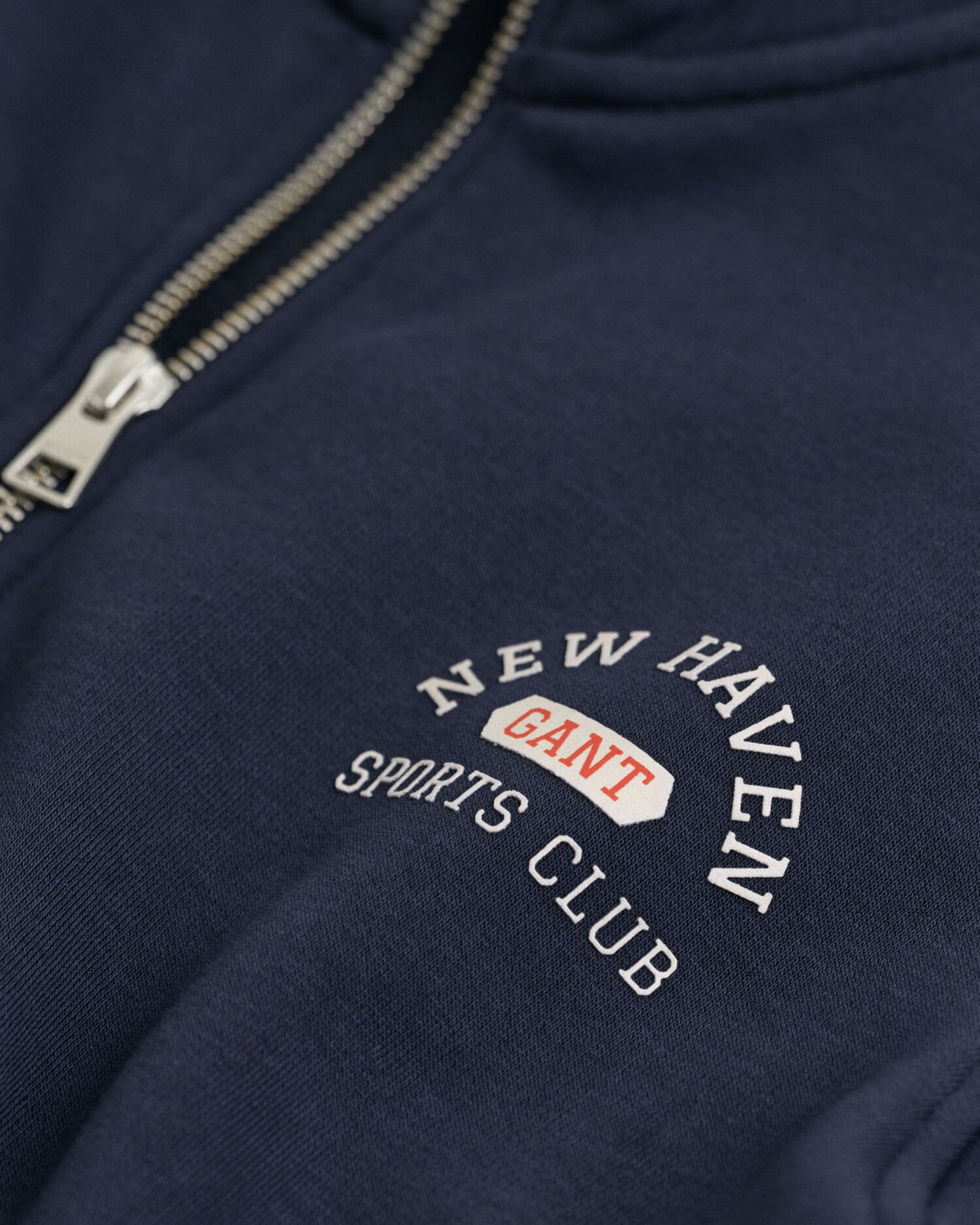 Teens sweatshirt med grafik og halv lynlås