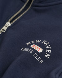 Teens sweatshirt med grafik og halv lynlås