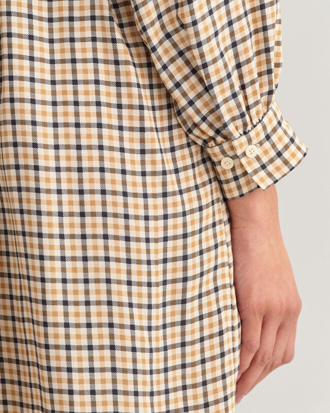 Ternet skjortekjole med st&aring;ende krave